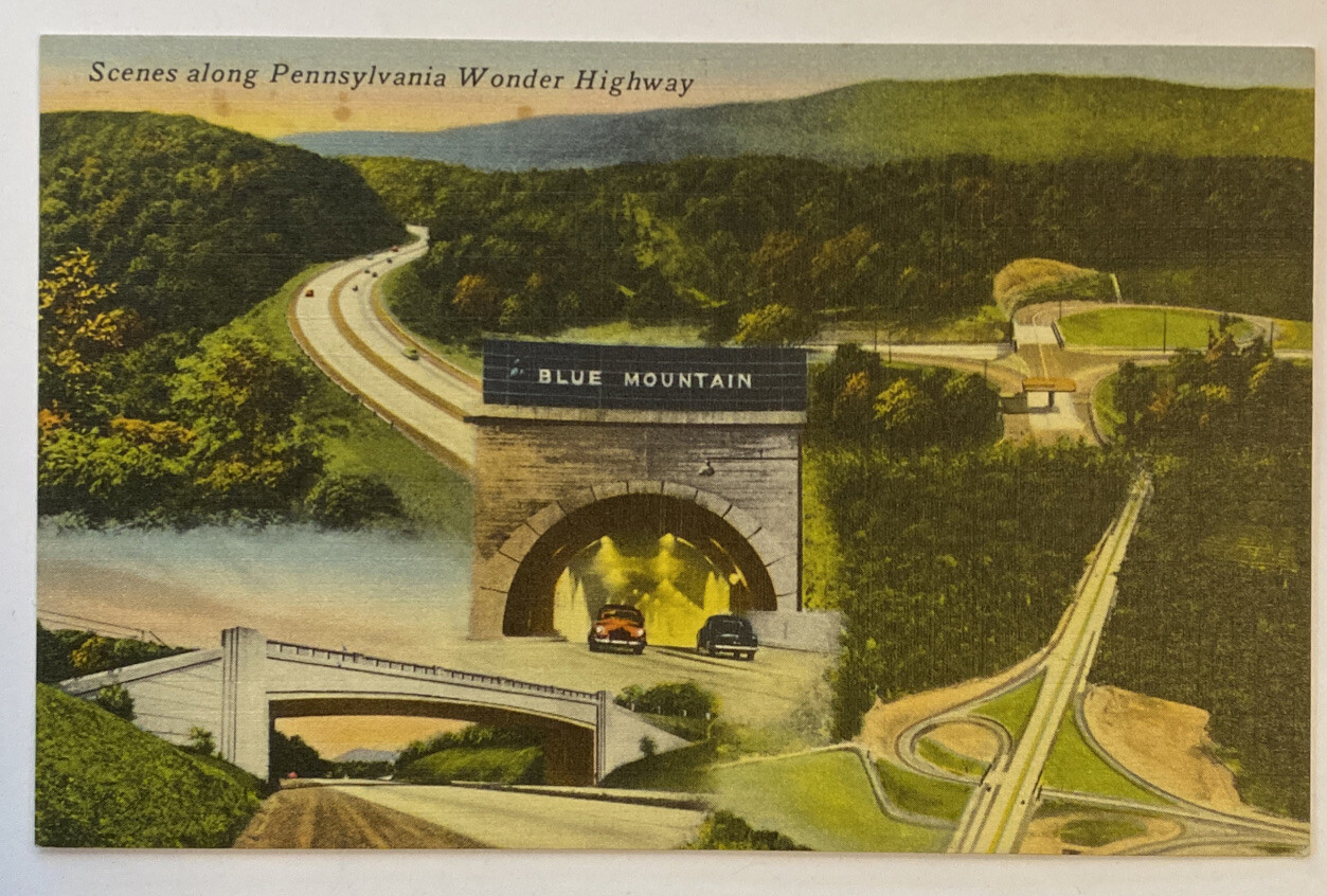 Vintage Postcard, Scenes Along Pennsylvania Wonder Highway, Linen, Unposted
