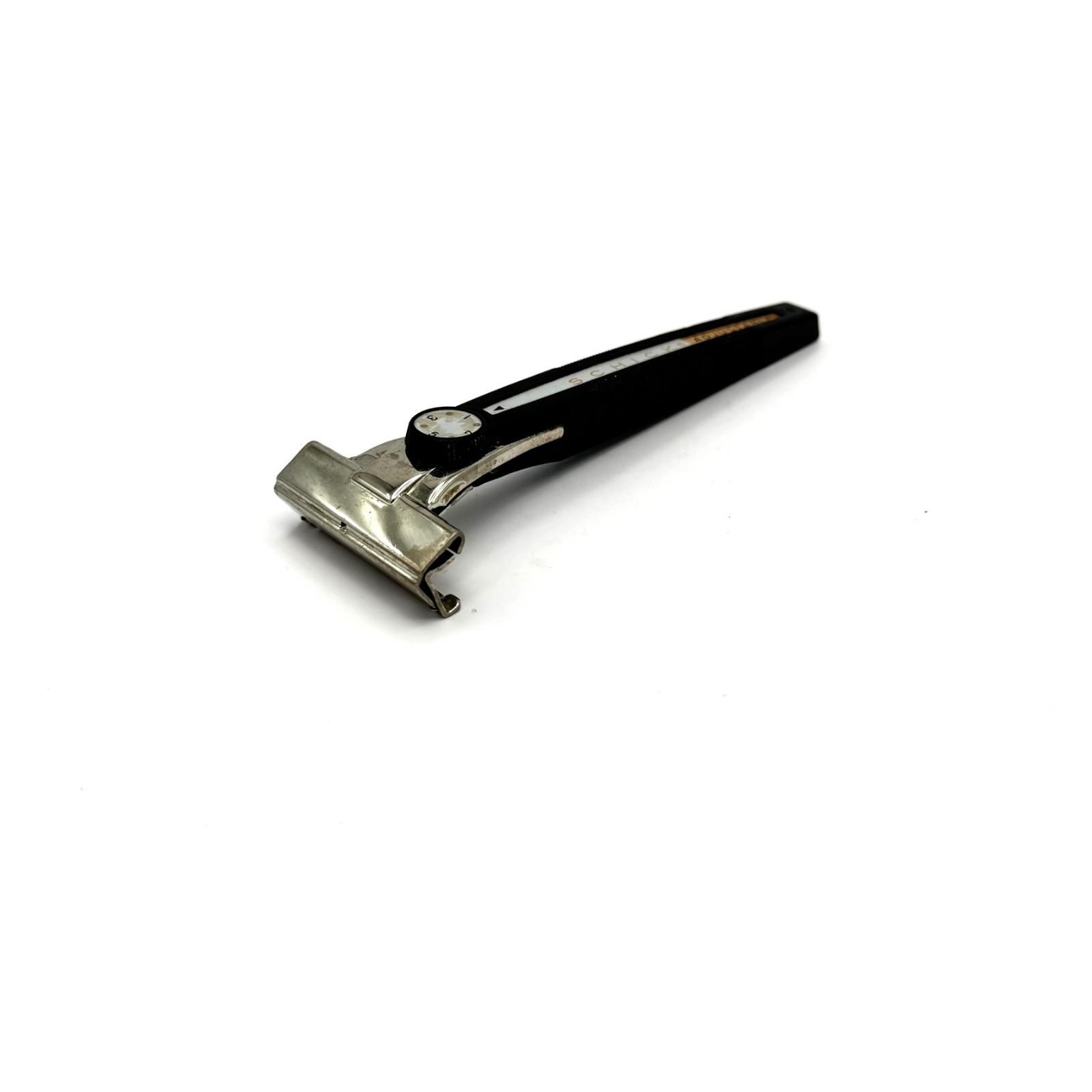 Vintage Schick Adjustable Safety Razor Black Handle Dial Type No Blade