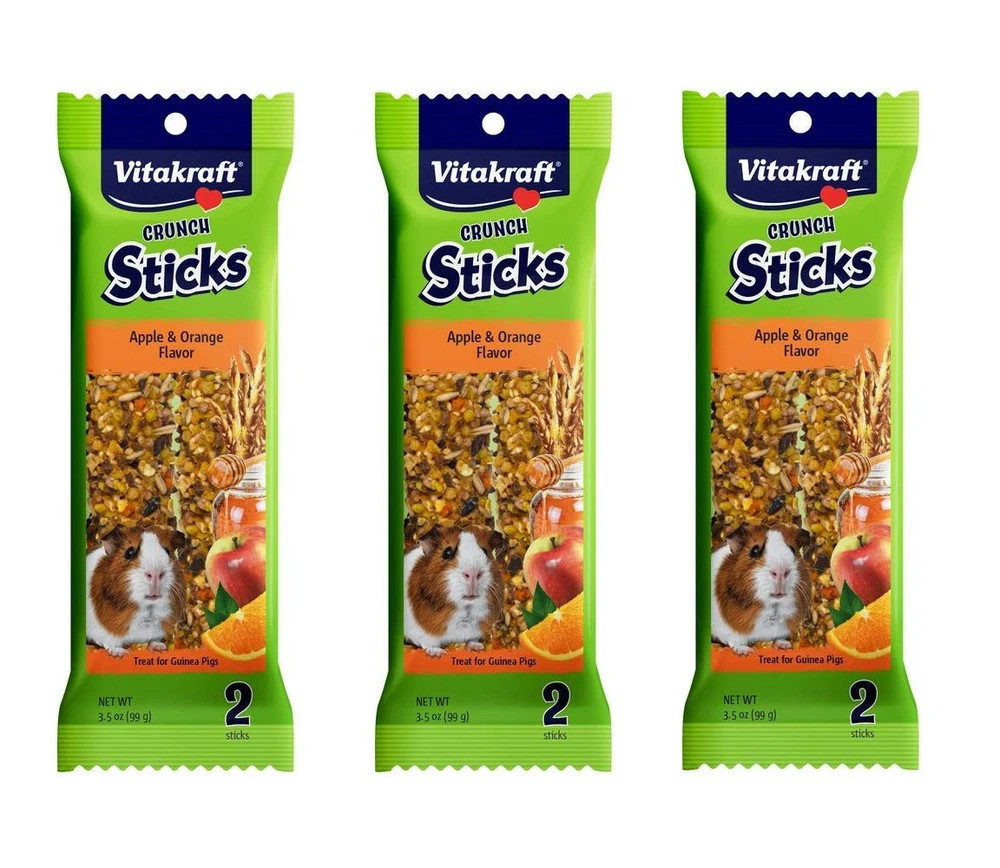 Vitakraft Crunch Sticks Treats for Guinea Pigs with Vitamin C 3 Pack