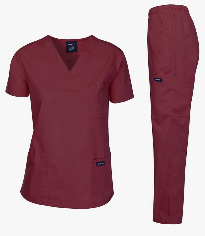 Medical Uniform Women and Man Scrubs Set Medical Scrubs Top and Pants,SIZE XL