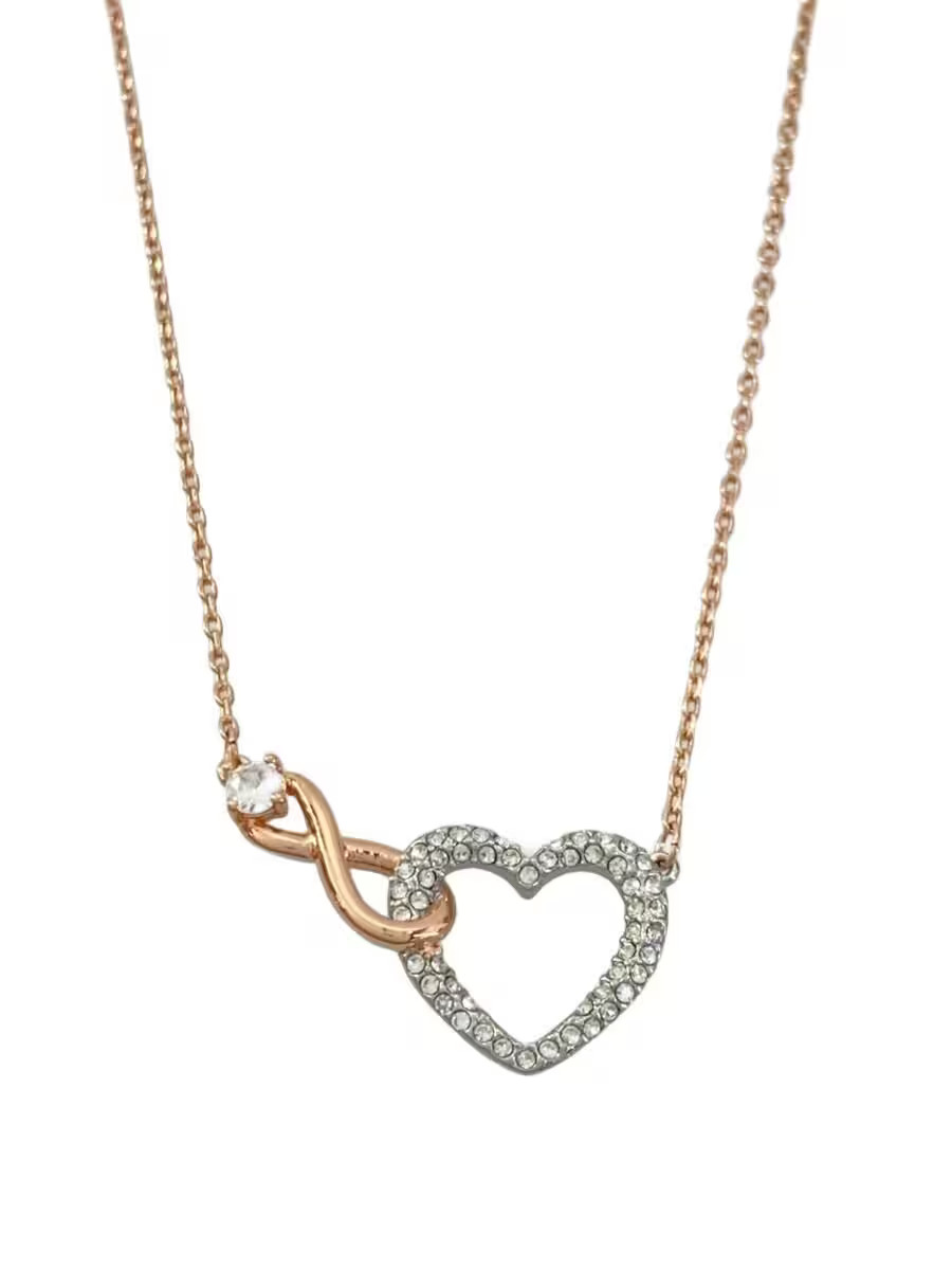 Swarovski Lovely Necklace Rhinestone Heart X Infinity Ladies M1r08