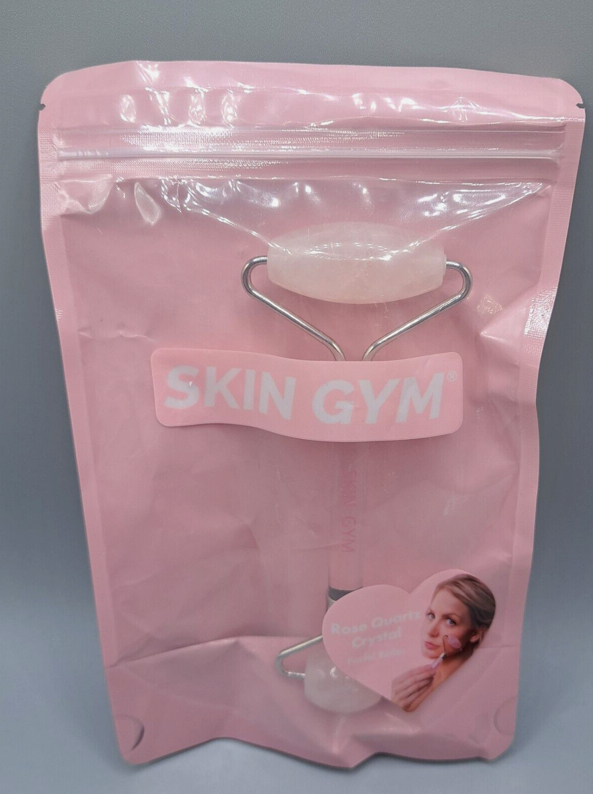 Skin Gym Face Roller - Rose Quartz Crystal (New sealed)