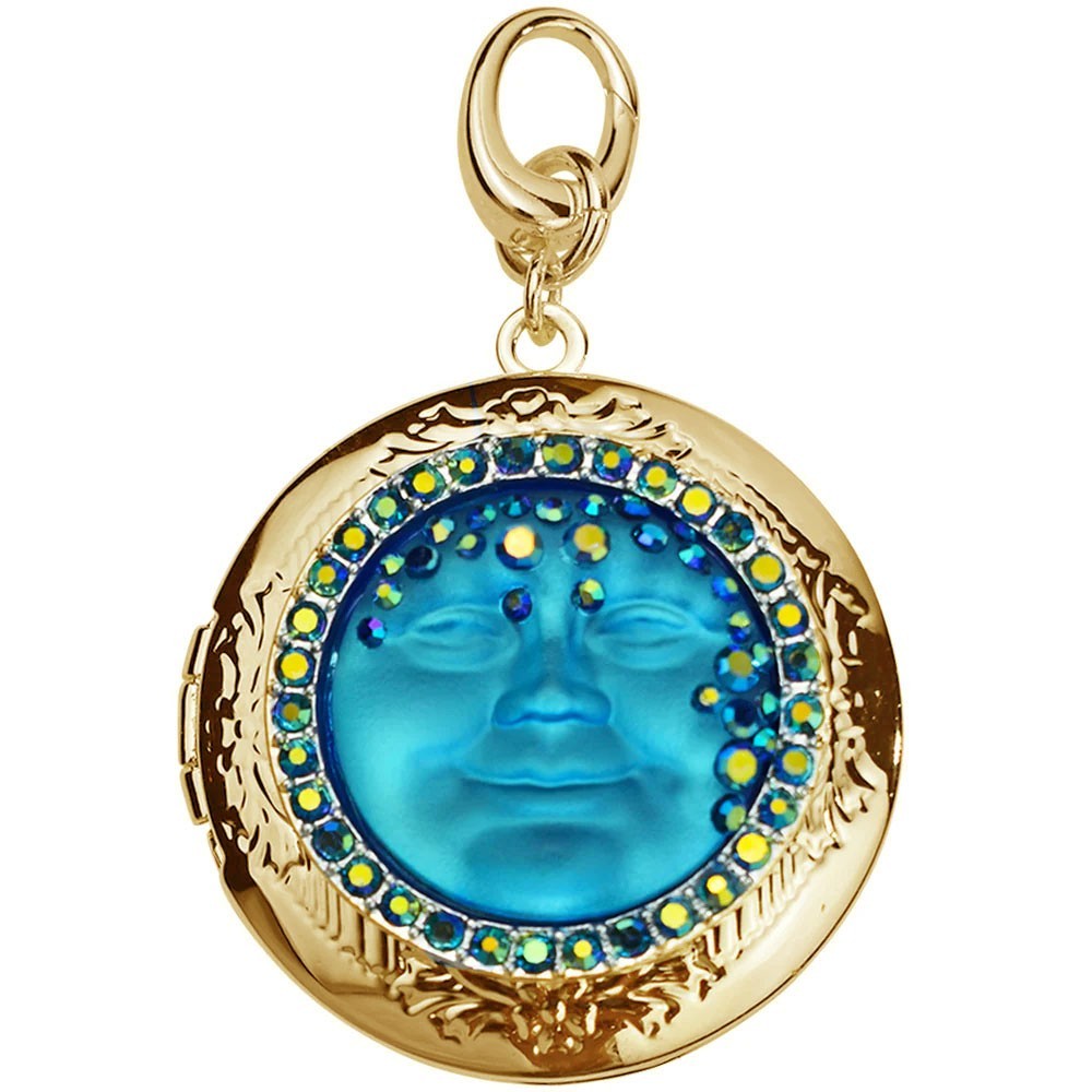 Kirks Folly Goddess Mystic Seaview Moon Love Never Dies Locket Open Ring Charm