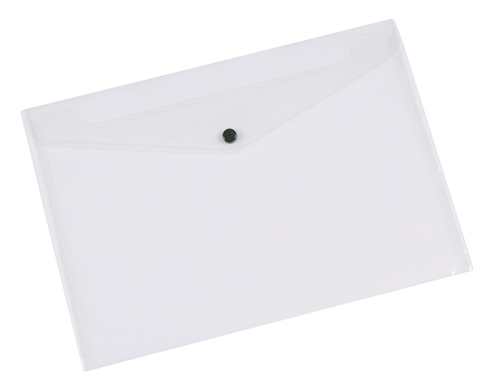 Envelope Wallet Q-CONNECT Press Stud PP A4 172 Micron Clear/Document Archiving/T