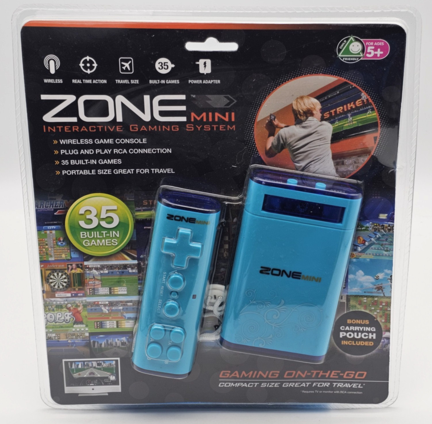 ZONE MINI INTERACTIVE GAMING SYSTEM 35 BUILT-IN GAMES WIRELESS GAME CONSOLE 2010
