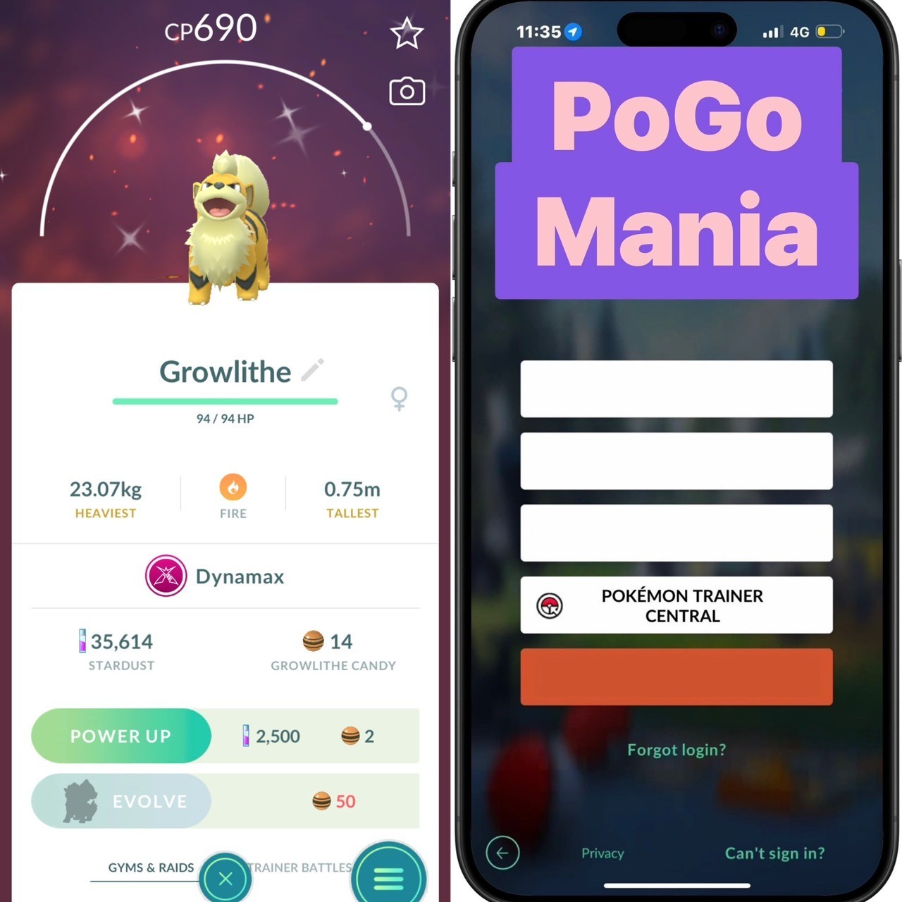 Shiny Dynamax Growlithe✨mini PTC 20k✨(read description)