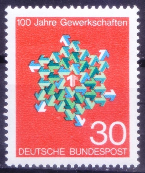 Germany FR 1968 MNH, Centenary of German Trade Unions