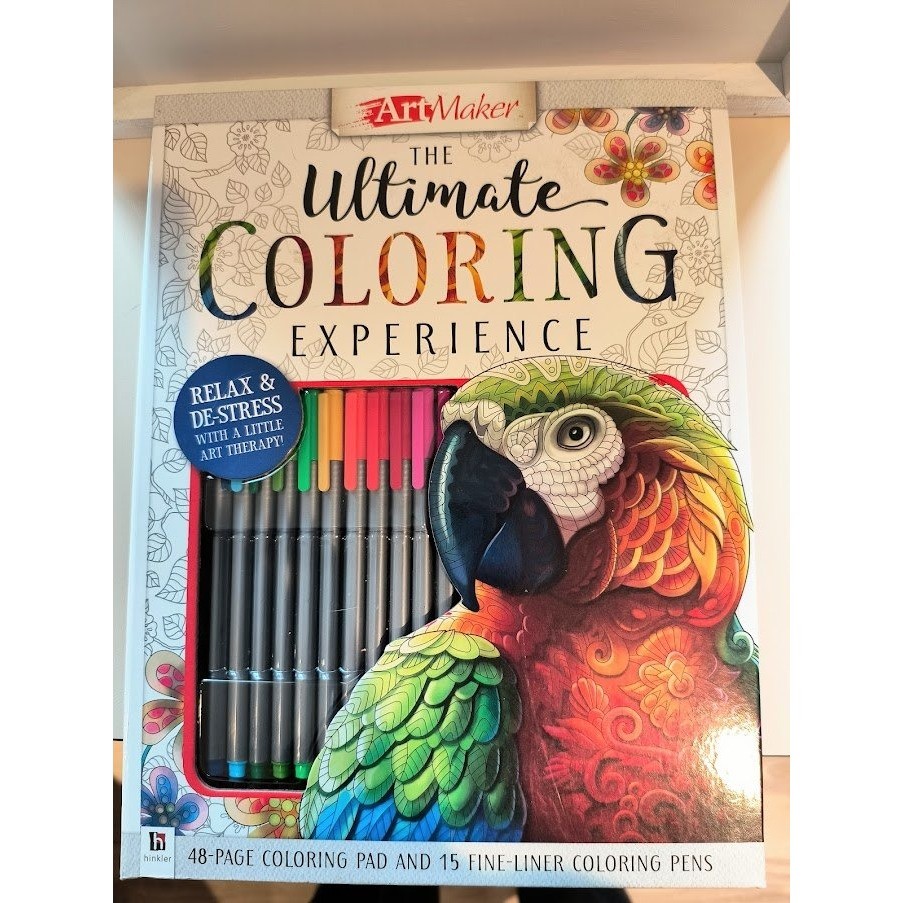 ArtMaker Ultimate Coloring Experience 48 Page Coloring Pad 15 Fine Liner Pens