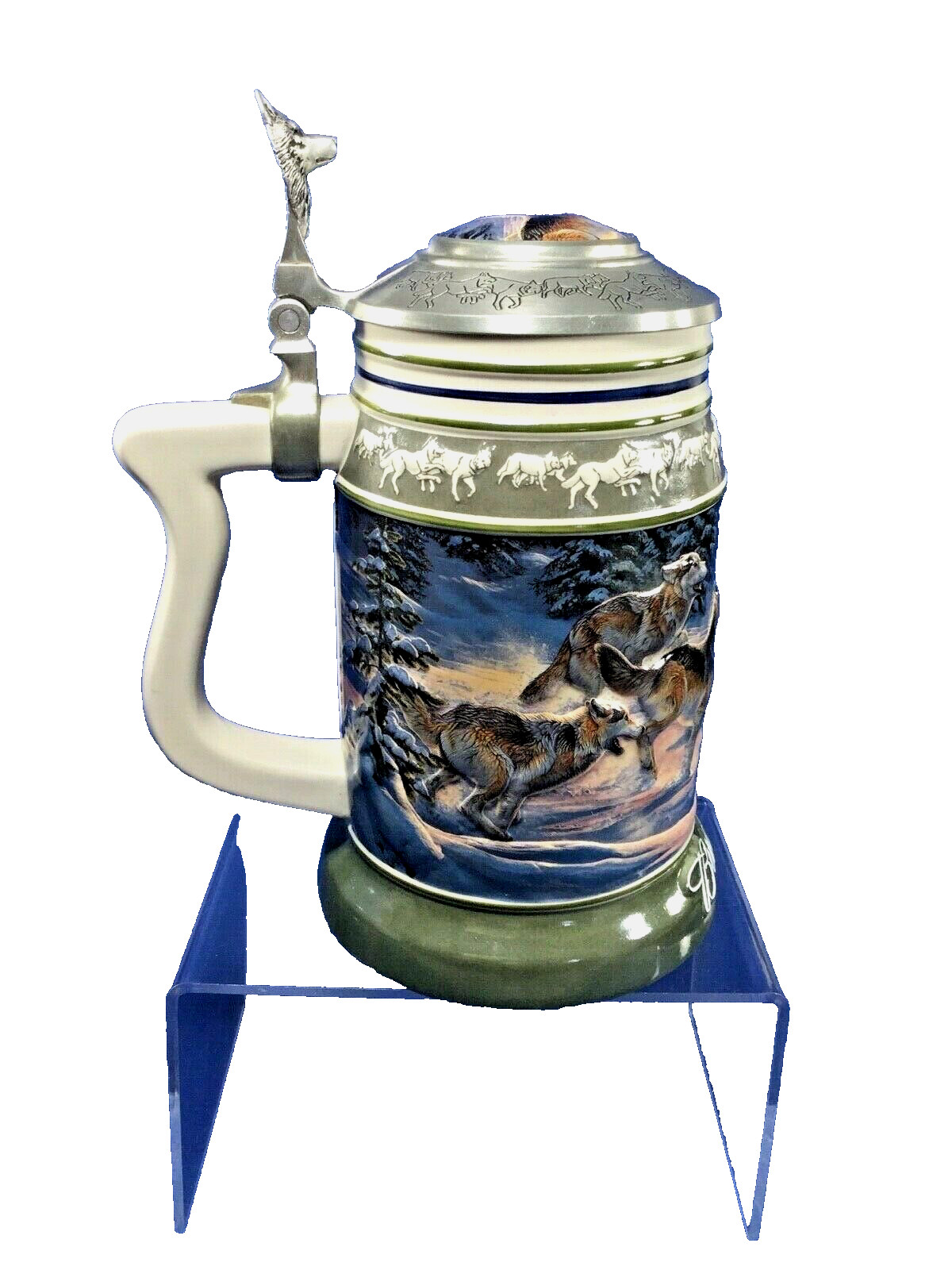 2000 8.5" Anheuser-Busch CS471, The Wolf Pack Series "Run For The Moment"  Stein