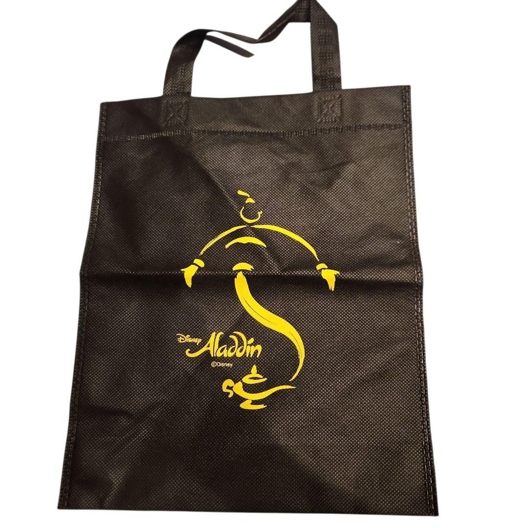 Aladdin Shiki Theatrical Non-woven Tote Bag Black Folded Used 33x27cm