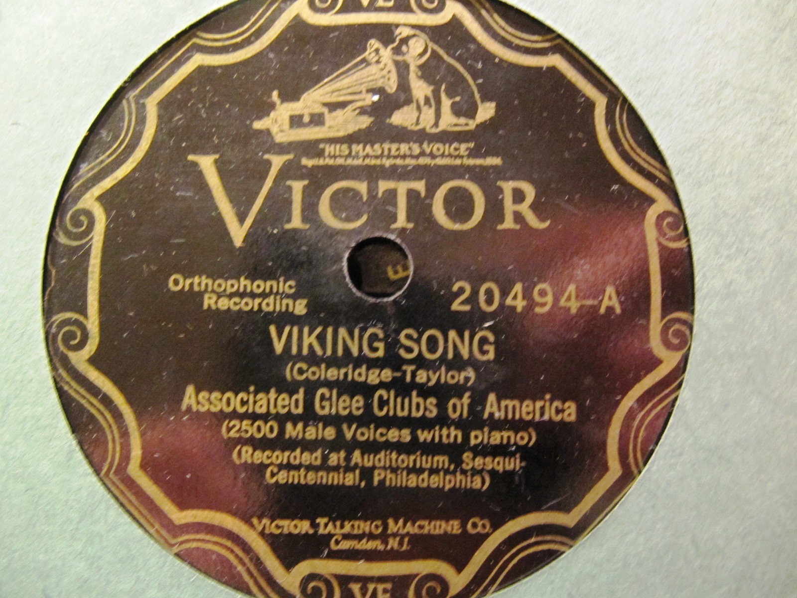 MONTY PYTHON SPAM SONG Viking Coleridge Taylor 1926 GLEE CLUBS OF AMERICA VICTOR