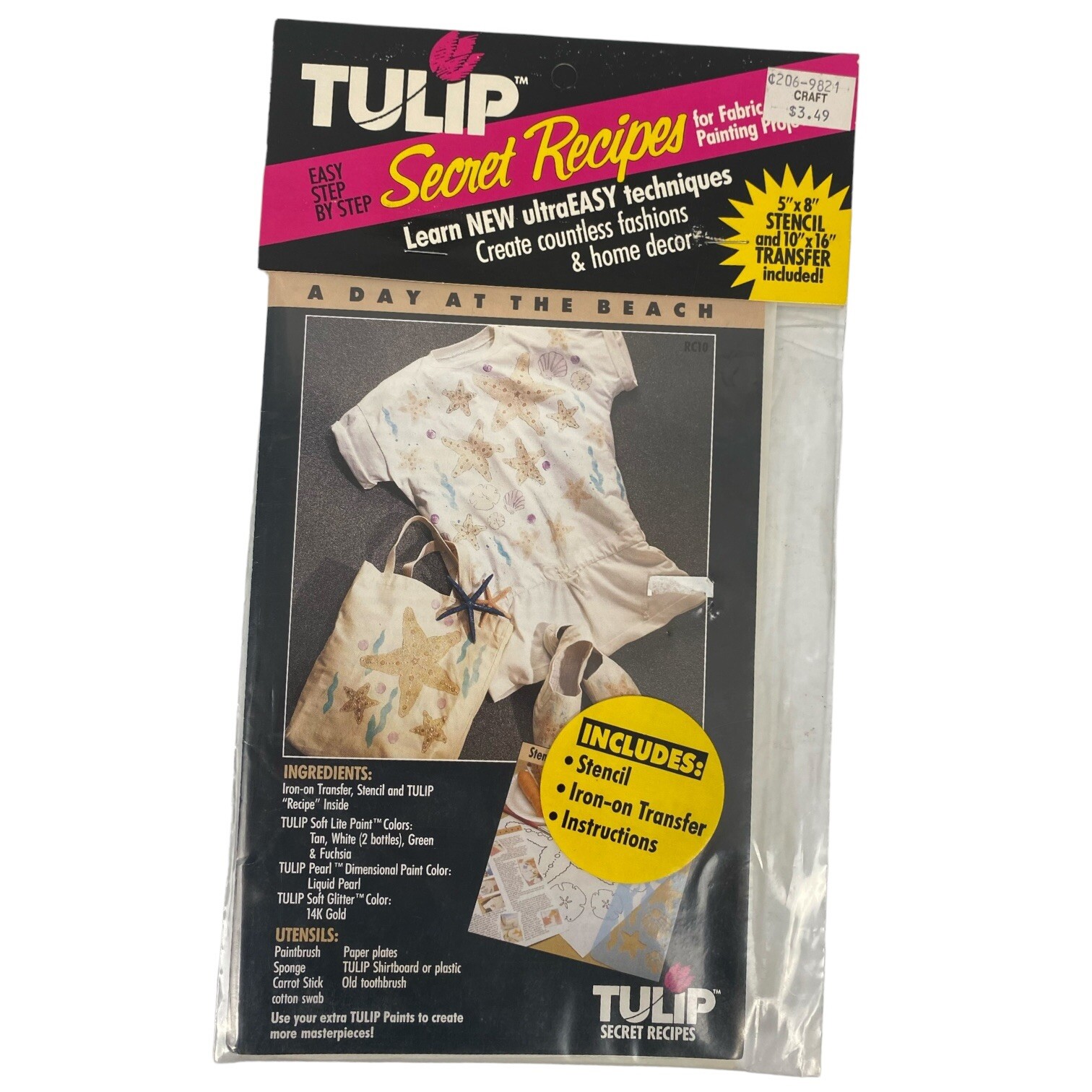 Tulip Childrens Iron On Fabric Paint Transfers A Day At The Beach E14Q