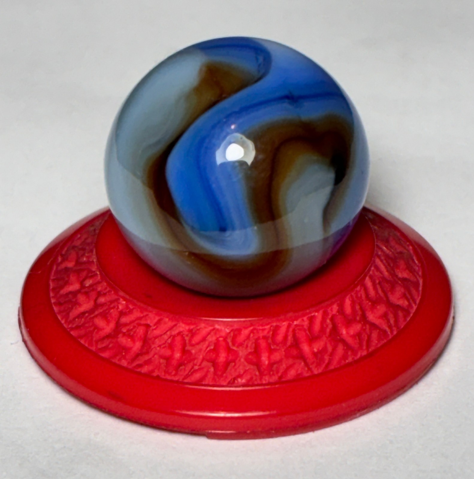 VTG Christensen Agate Corkscrew Swirl CAC Glass Toy Marble Alley Vitro .65 Inch