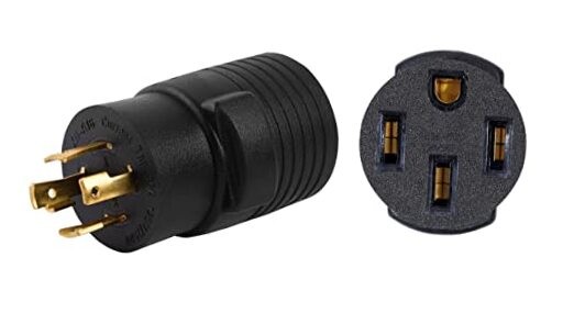 ONETAK NEMA L14-30P to 14-50R 120V/240V Compact 30 Amp Twist Lock 4 Prong Male 