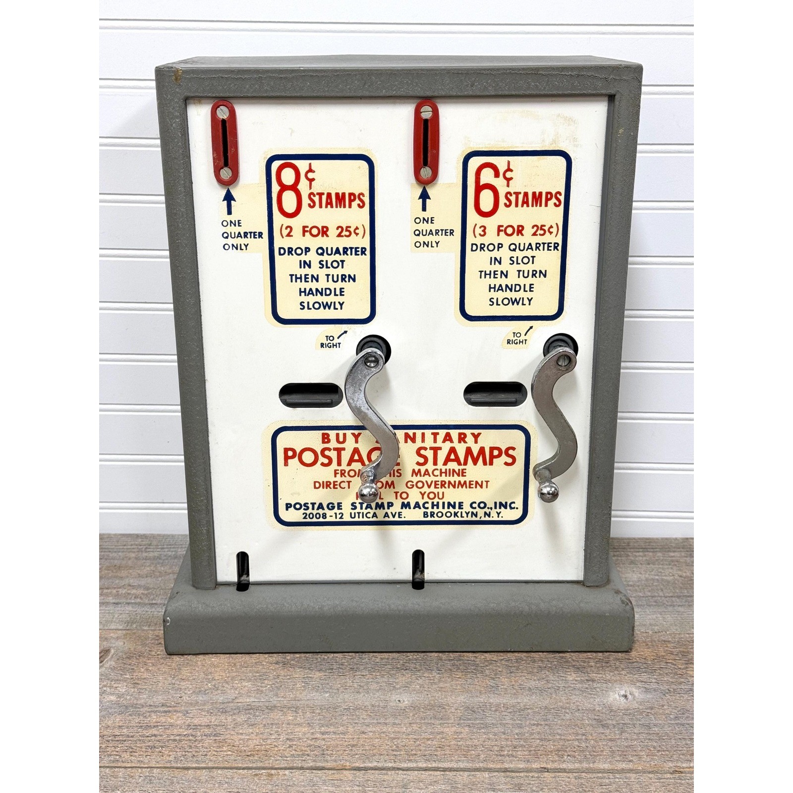 Vintage Stamp Machine 5 & 6 cent: Brooklyn, NY Postage Memorabilia NOT WORKING