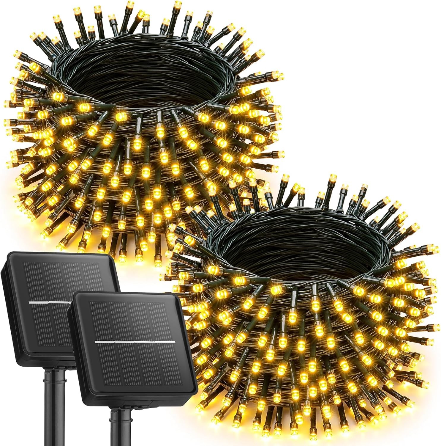 Brightown 2 Pack Solar String Lights Outdoor Waterproof, 92Ft 240 LED Solar Ligh