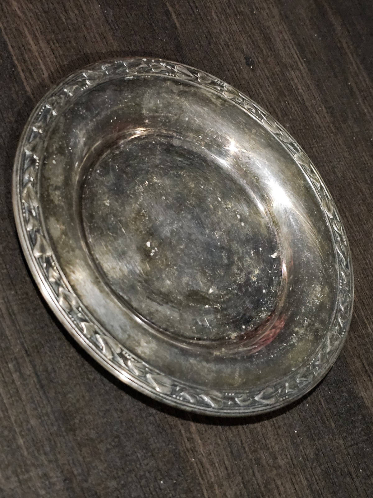 Vintage WM Rogers Silverplate Small Dish Plate Trinket Dish 5.5 in Silver