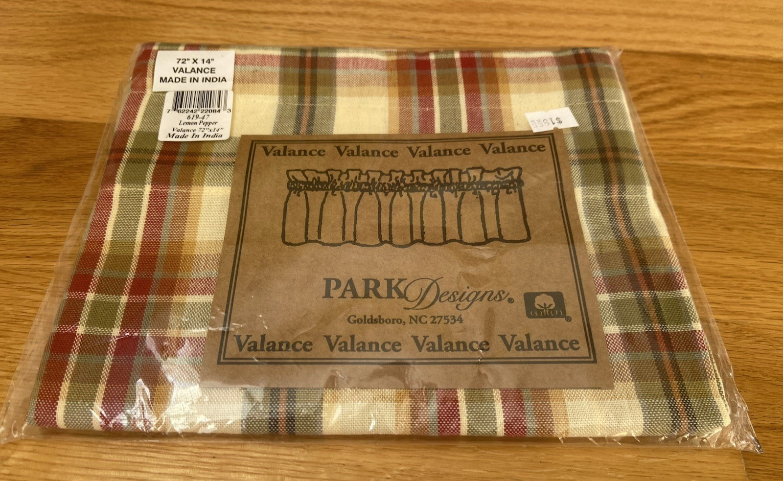 Park Designs Valance Lemon Pepper Pattern Country Window Decor 72 x 14" NIP