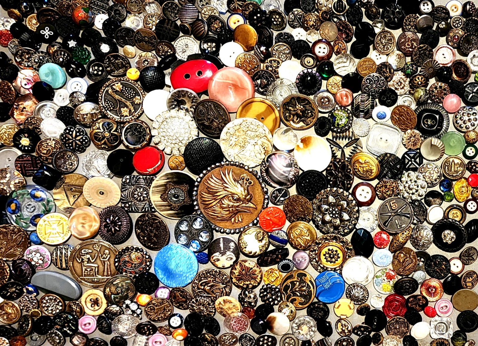 LG Lot Antique & Vintage Buttons Metal Glass Victorian Art Deco MORE! #2