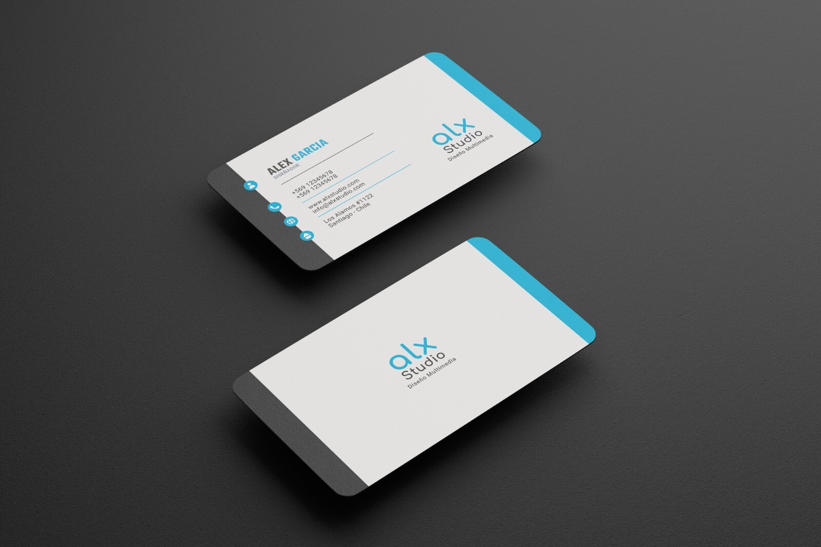 DIGITAL PRODUCT. Clean, modern, blue and white business card design