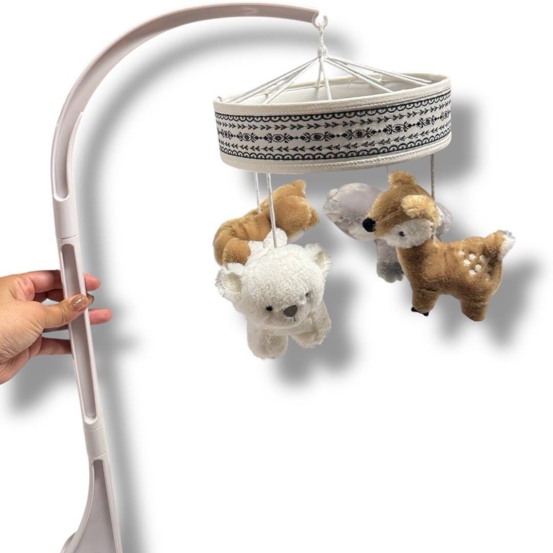 Bailey  Baby Crib Mobile Woodland Creatures Grey Brown WP113Q