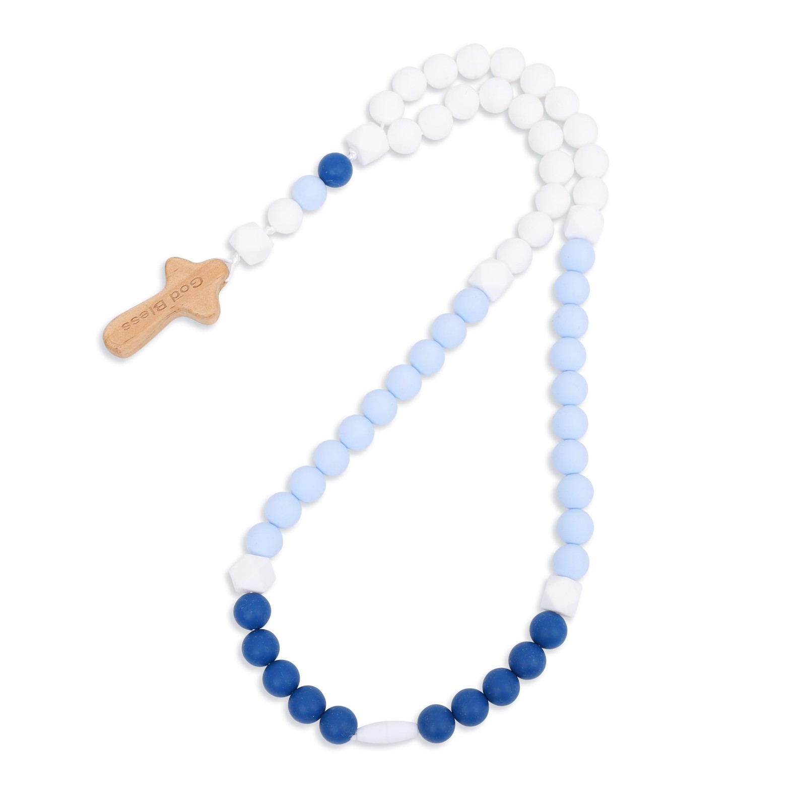 Baptism Silicone Rosary - God Bless Kids First Rosary, Baby Shower Baptism Pa...