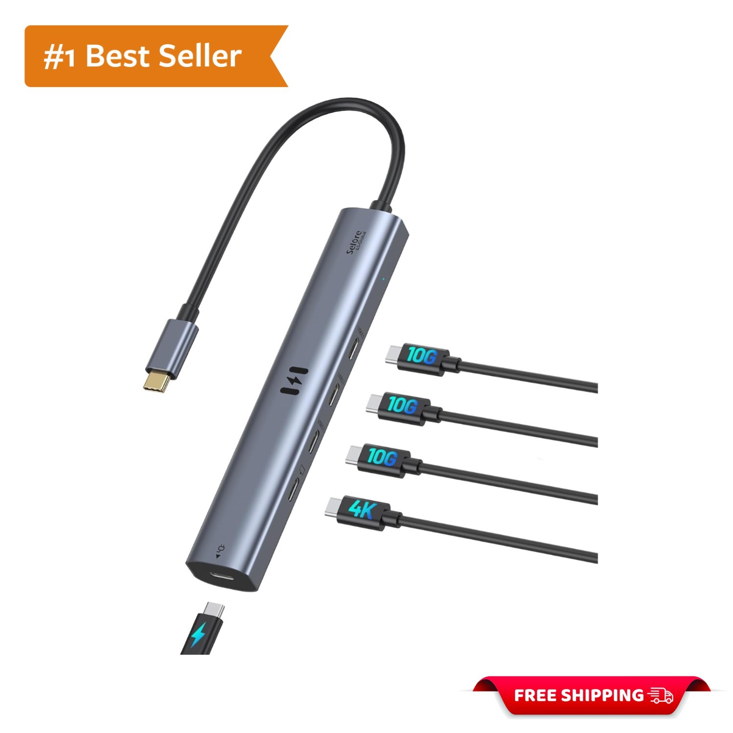 Compact 10Gbps USB-C Hub: 5 Ports, 4K Output & 100W PD for Ultimate Performance