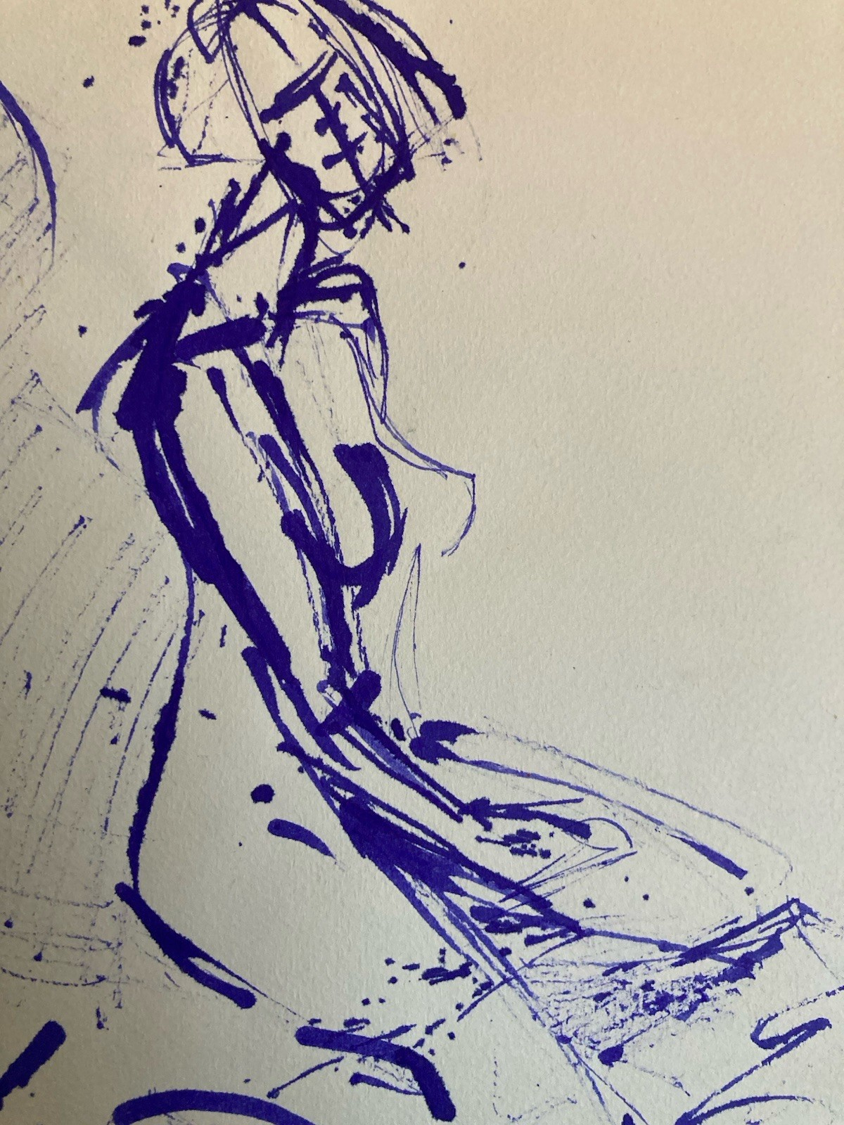 Beau Dessin 1980 Encre Femme Nu Nue Erotique A Identifier Art Atelier Bleue XXe