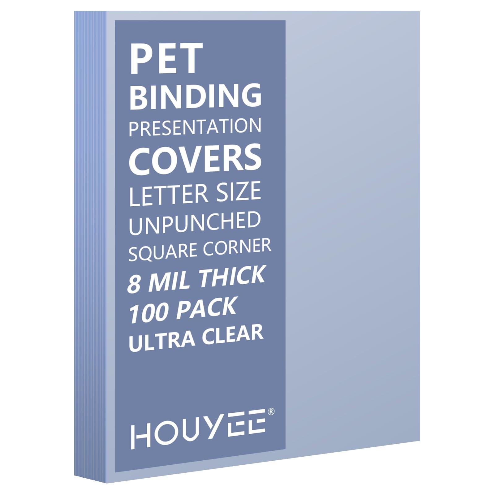 100 Pack Ultra Clear Binding Presentation Covers, Clear Report Covers, Polyth...