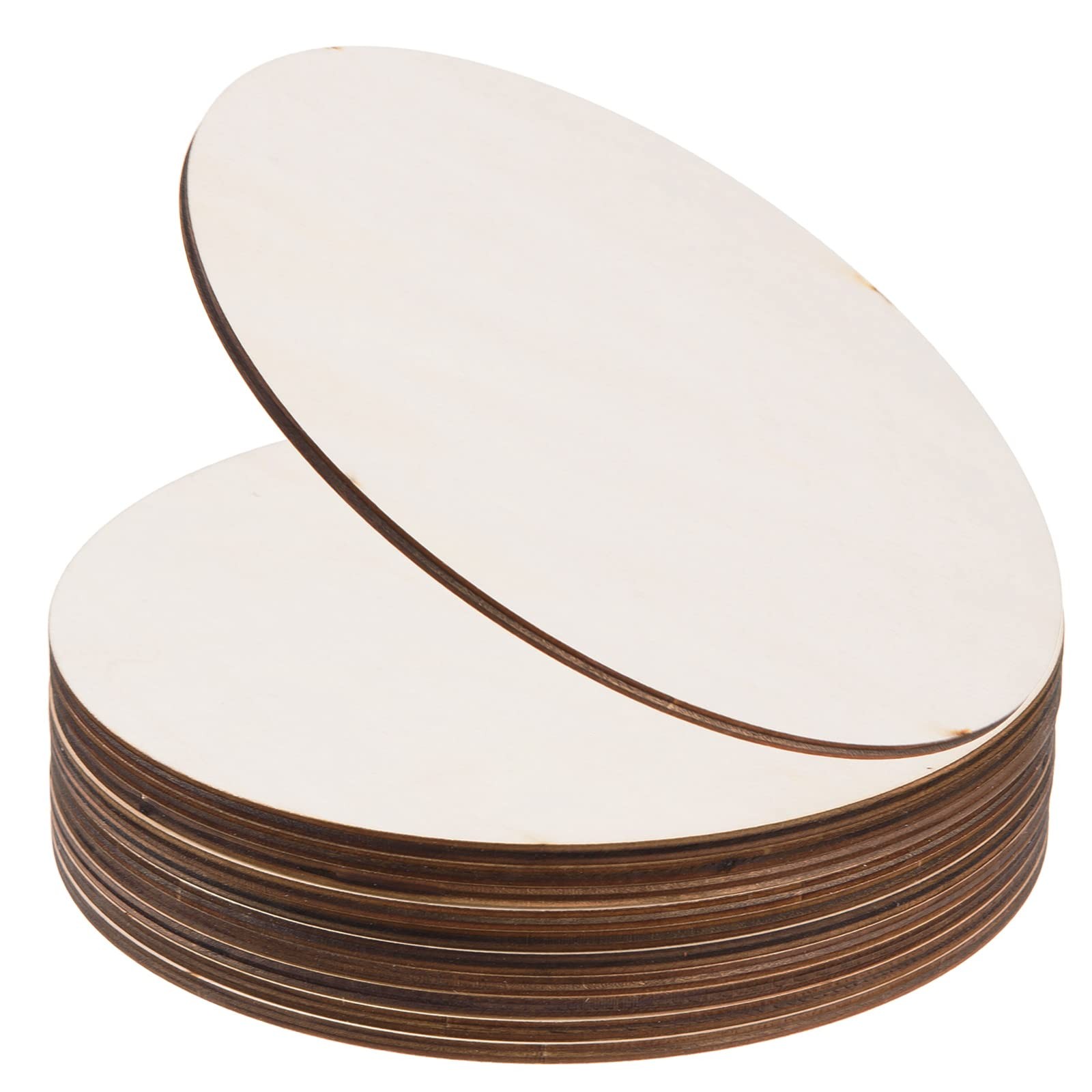 24 Pack 8 Inch Wooden Circles for Crafts 0.2" Thick Unfinished Round Wood... 