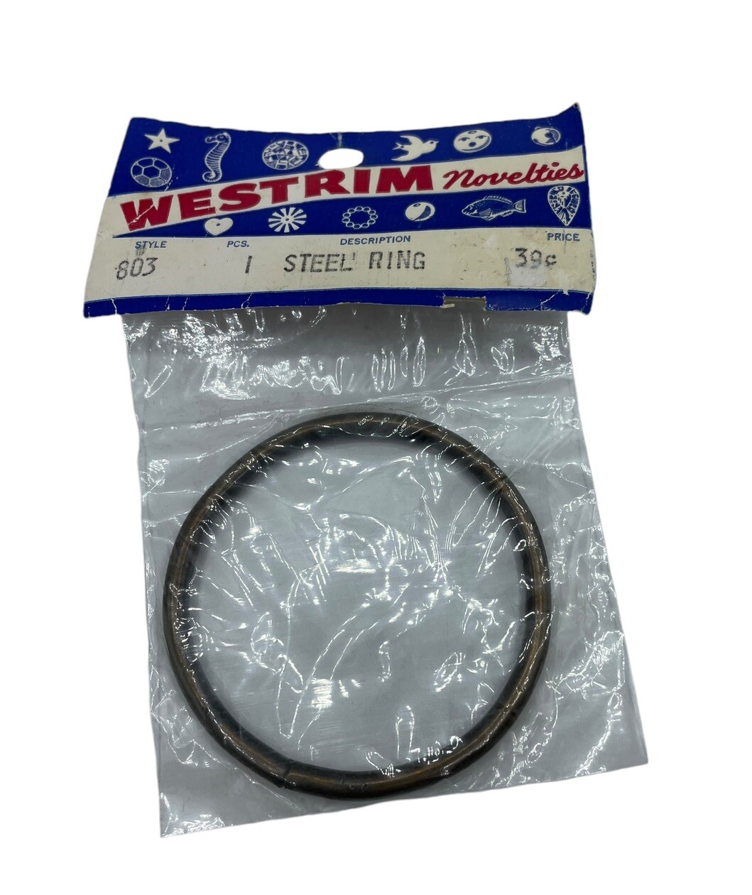Vintage Westrim Novelties Steel Ring Style 803 2.25" Long - Open Package