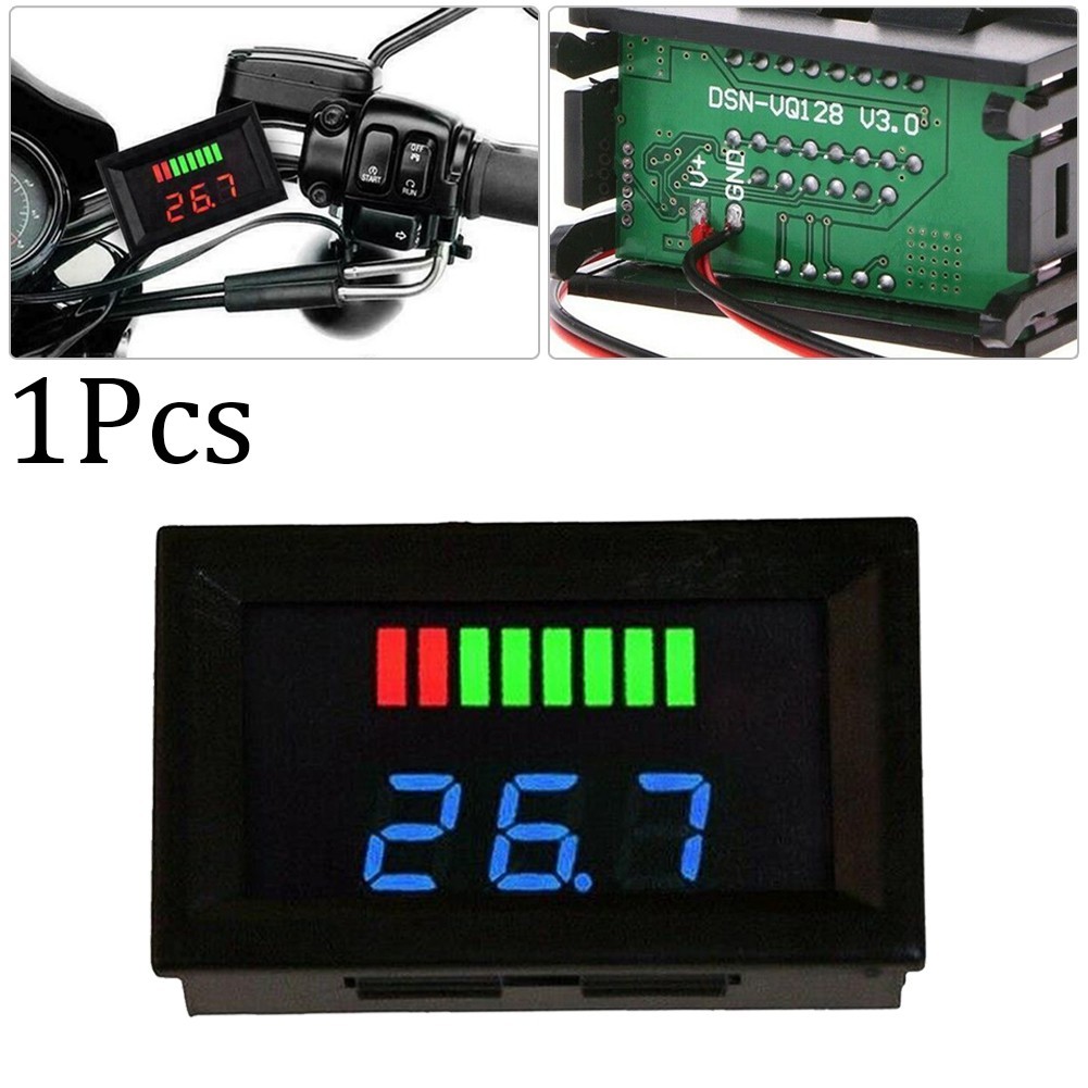 Quality LED Digital Voltmeter 12V-72V 8 Levels For Car Motorcycle Panel Meter