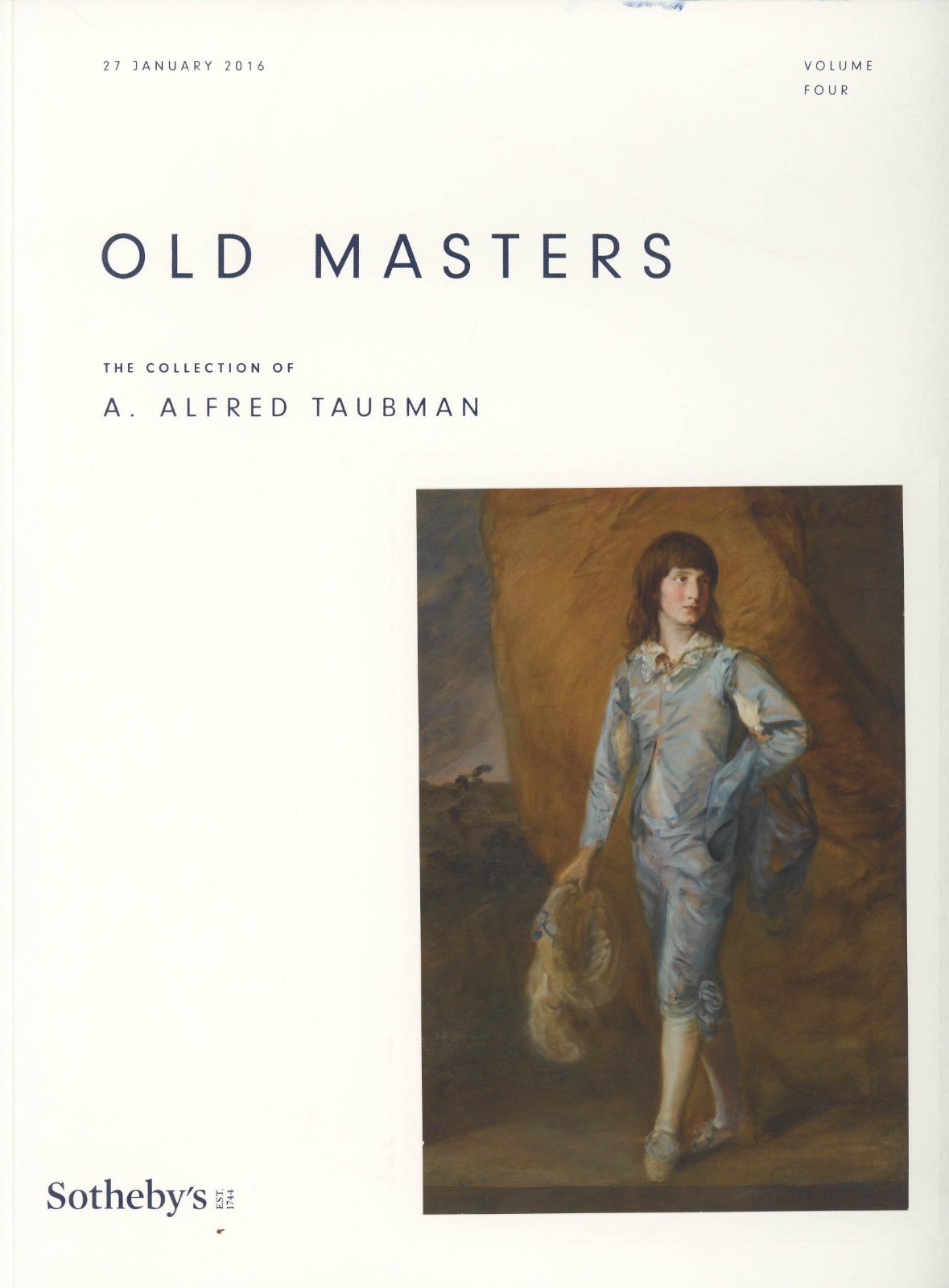 A. Alfred Taubman, Collection of Old Masters, Sotheby's - New York, 27 JAN 2016