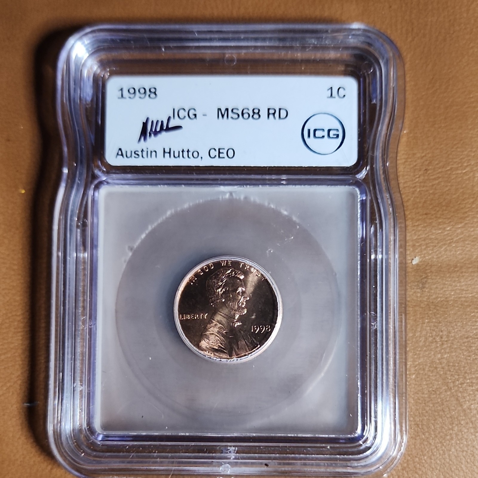 1998 Lincoln Memorial Small Cent ICG MS68 RD Certified Uncirculated Coin