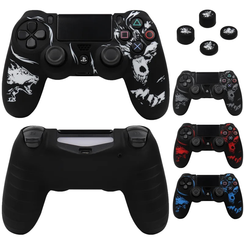 Laser Carving Soft Silicone Control Cover For Playstation 4 Controller PS4 Gamep