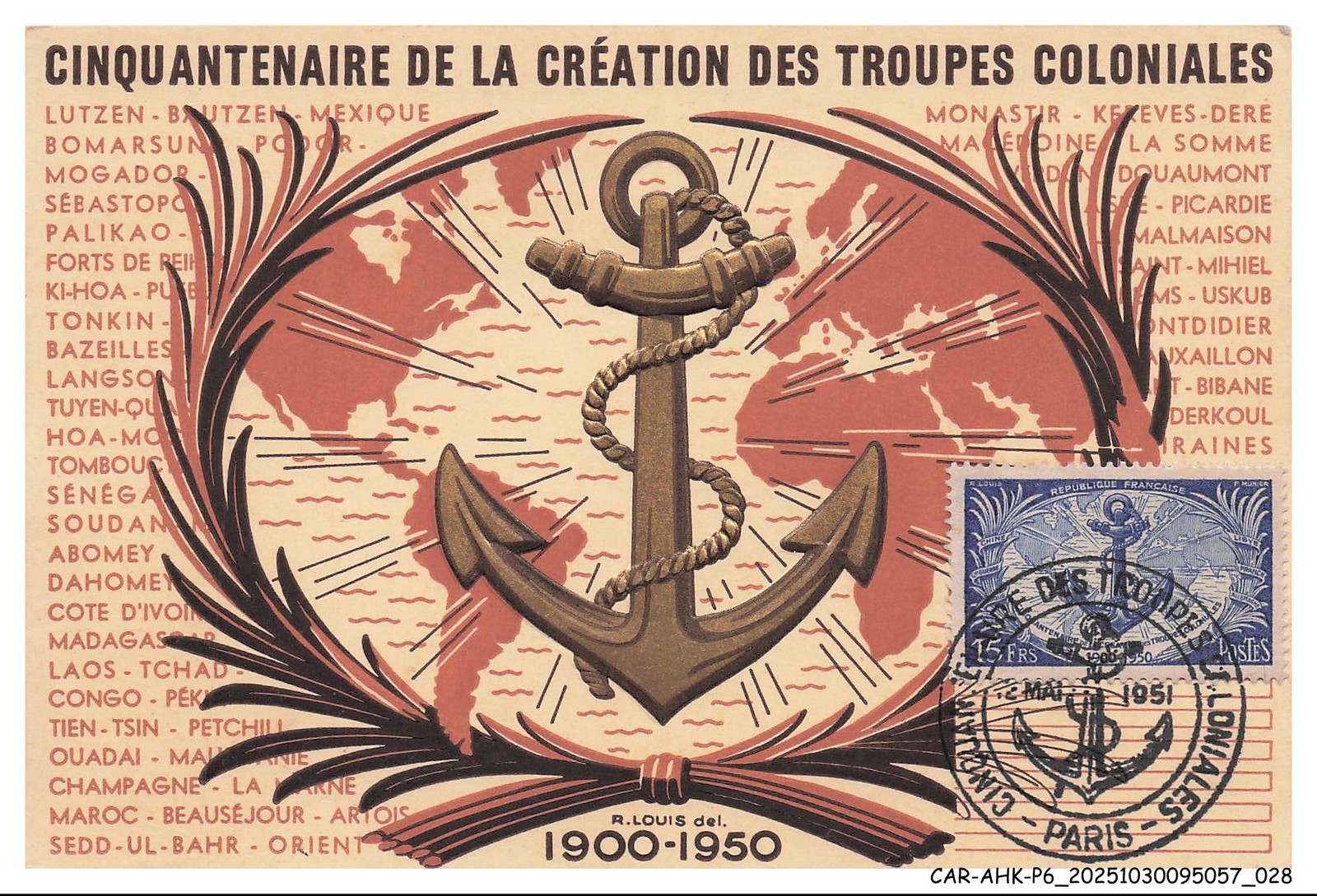 CAR-AHKP6-0334-CARTES-MAXIMUM - Cinquatenaire of The Craft Troops Colo