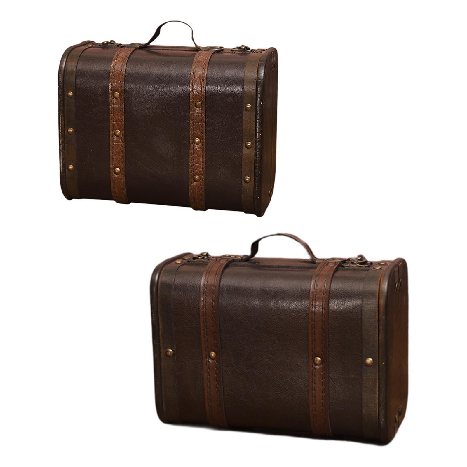 Wooden Vintage Style Suitcase Decor Retro Style Travel Trunk Old Fashioned