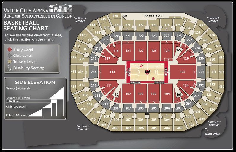 2 OSU Ohio State Buckeyes Mens Basketball Tickets vs Wisconsin Sec 123 Row H