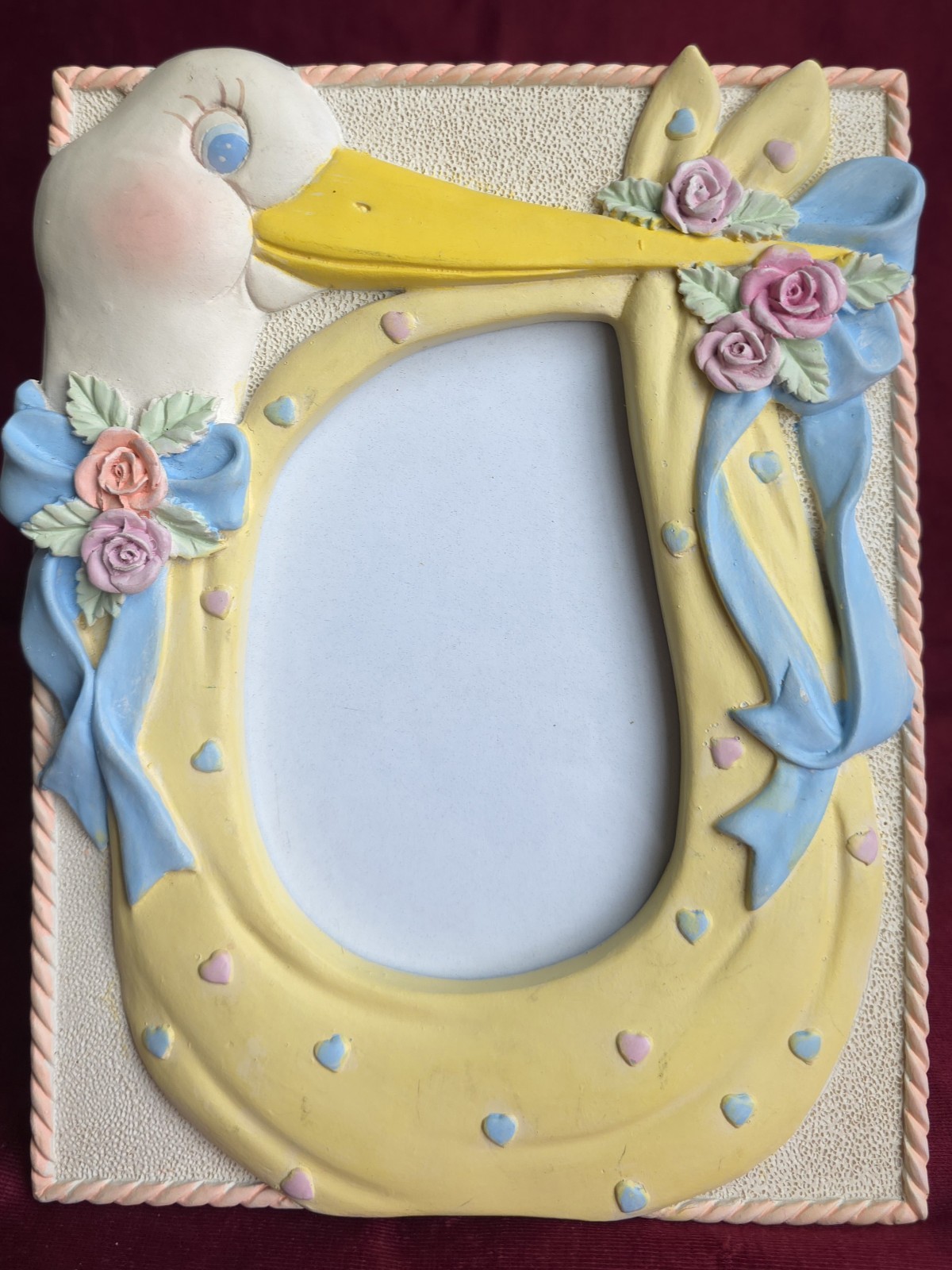 Mother Goose Carries Baby Bag 1990 FIGI Graphics Photo:3½×5" Picture Frame:6¼×8"