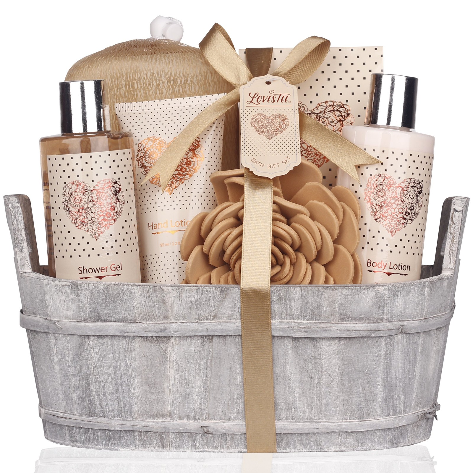 Spa Gift Basket – Bath and Body Set with Vanilla Fragrance by 6 Piece 