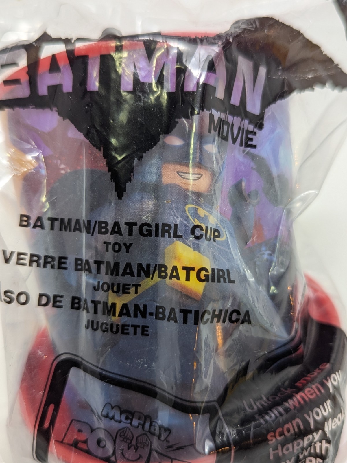 The Lego Batman Movie Batman Batgirl 2017 McDonald's Happy Meal Bowl & Cup #1 