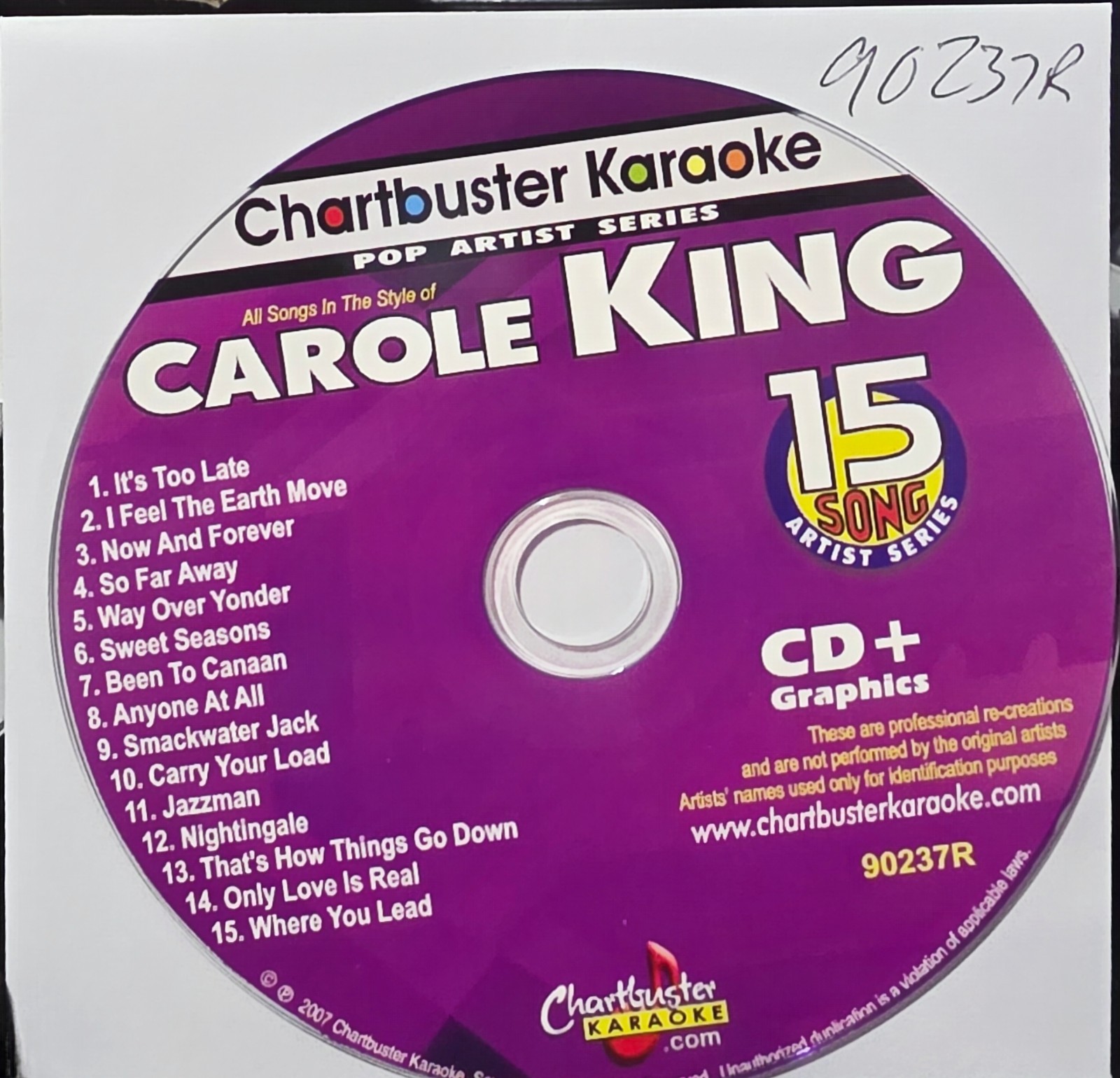 90237R CAROLE KING     CHARTBUSTER  KARAOKE CDG  LOT LONG DRIVE