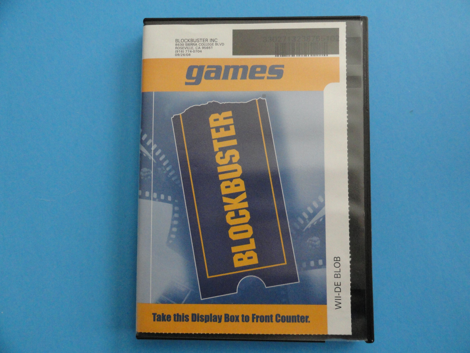 NINTENDO WII DE BLOB BLOCKBUSTER VIDEO RENTAL CASE