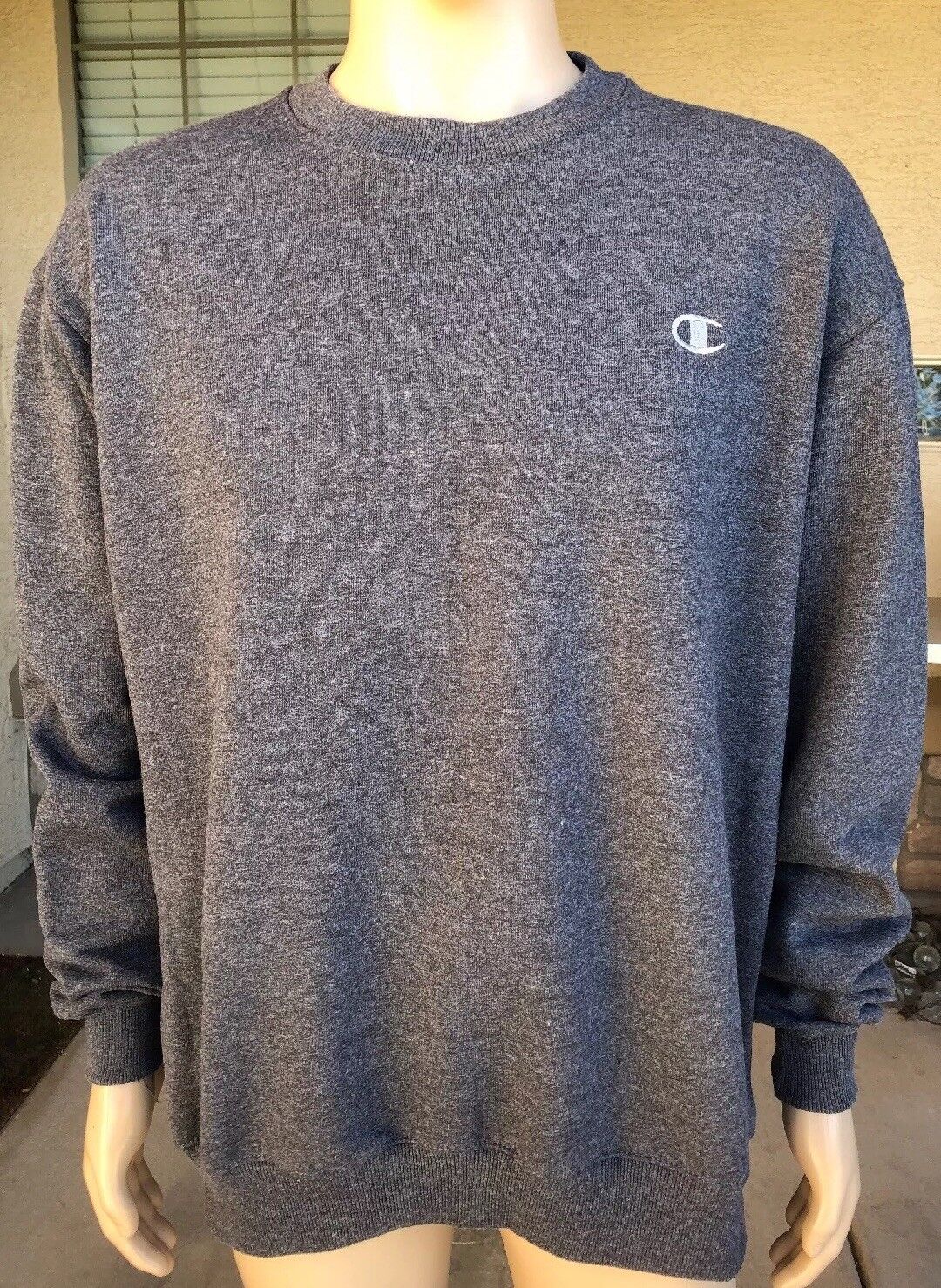 Vintage Champion Eco Authentic Crewneck Sweatshirt Solid Gray Size XL