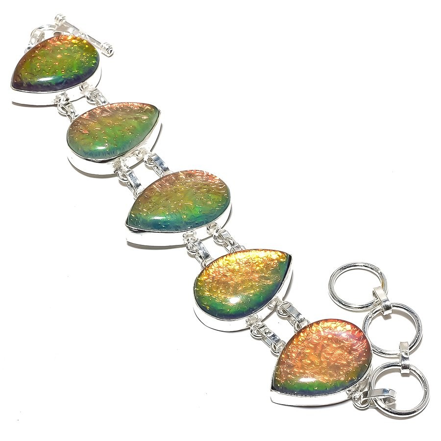 Triplet Fire Opal Gemstone 925  Silver Bracelet T033