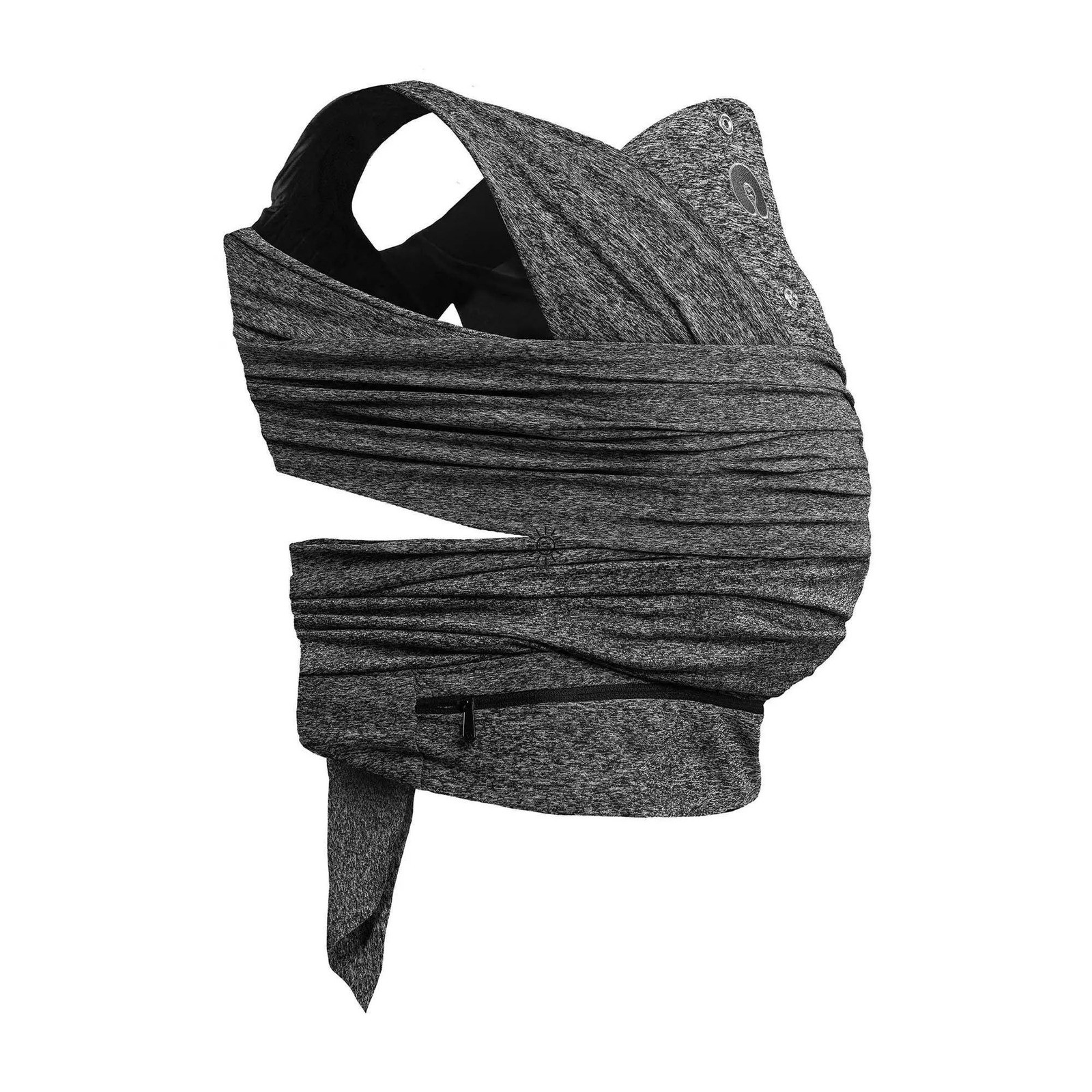 Boppy Baby Wrap Carrier Heathered Gray Hybrid Newborn Infant Sling Zipper Pocket