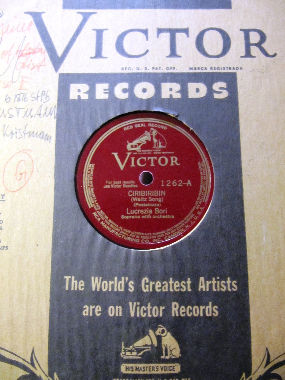 1927 Lucrezia Bori Arditi Il Bacio Pestalozza CIRIBIRIBIN Bird Waltz VICTOR 1262