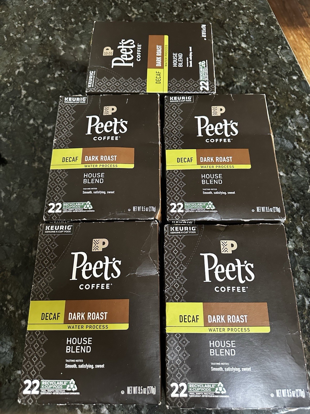 Peet’s Coffee Decaf House Blend K-Cup Coffee Pods for Keurig Brewers 110 Total