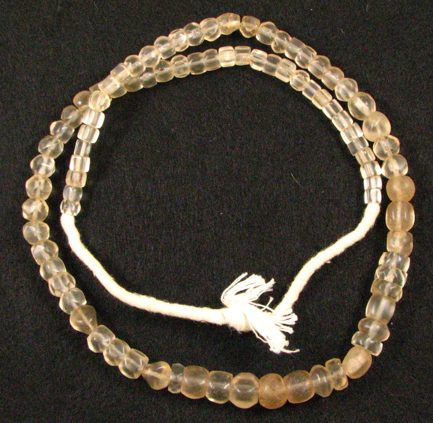 Old Bohemian Czech Faceted Clear Glass African Trade Beads