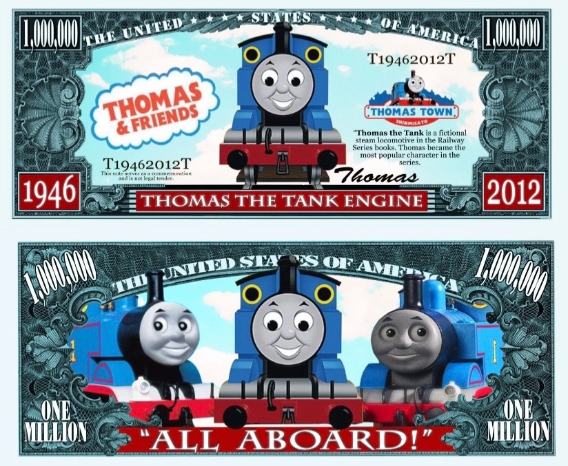 10 Pack Thomas the Tank Engine 1 Million Dollars Collectible Novelty Money